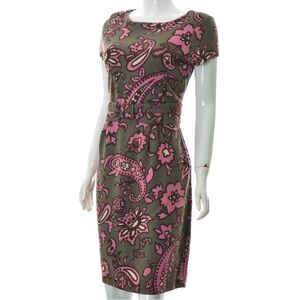 Boden Pink and Gray Patterned dress size 10